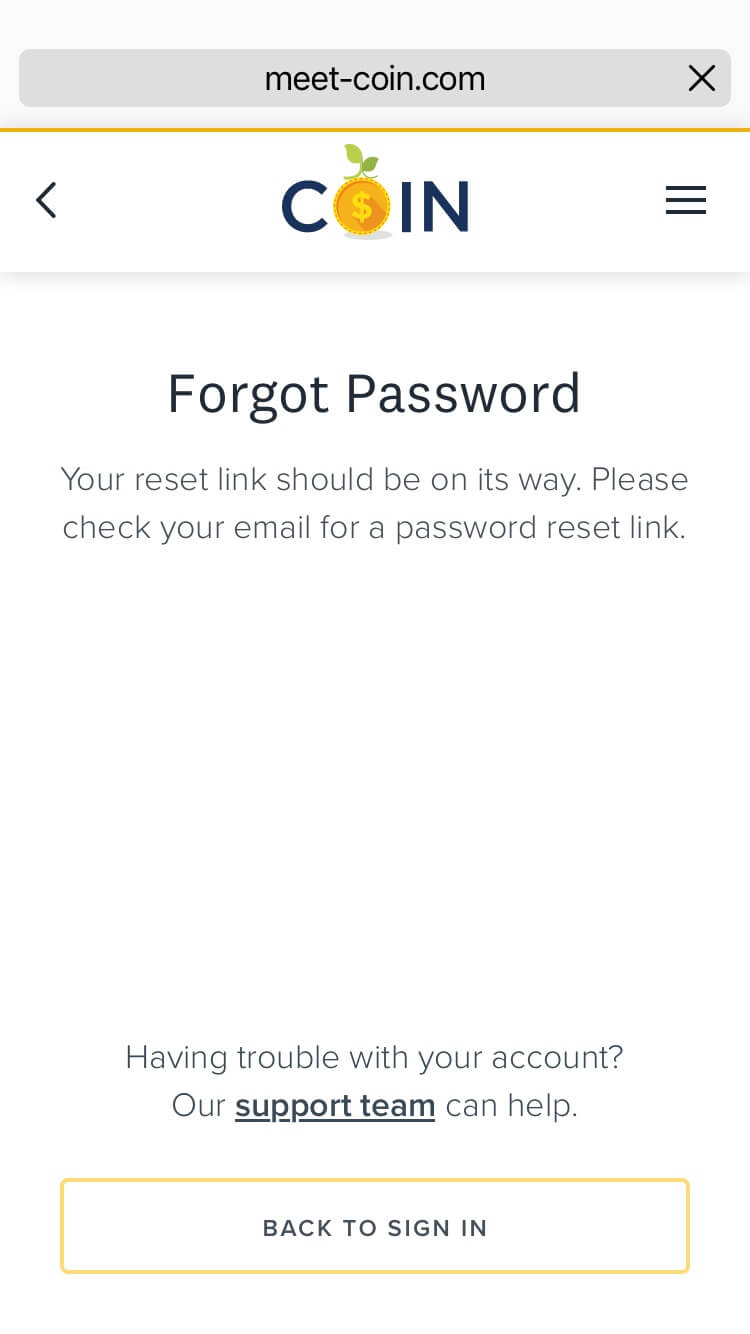 Forgot Password Confirm