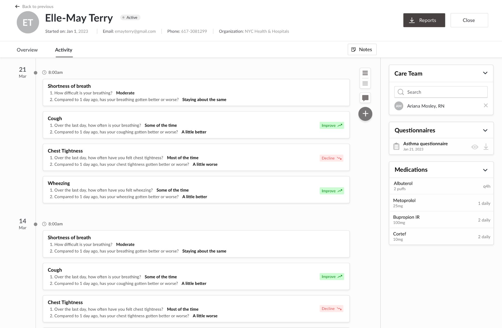 Activity Standard View