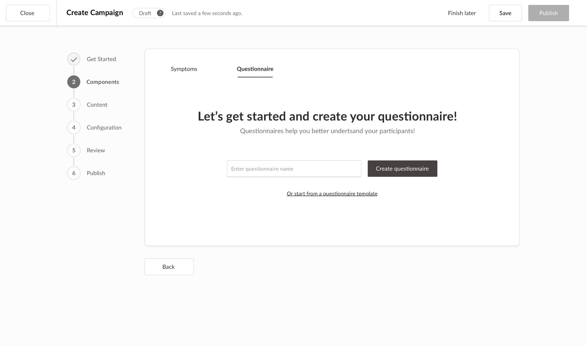 Enter Questionnaire Name