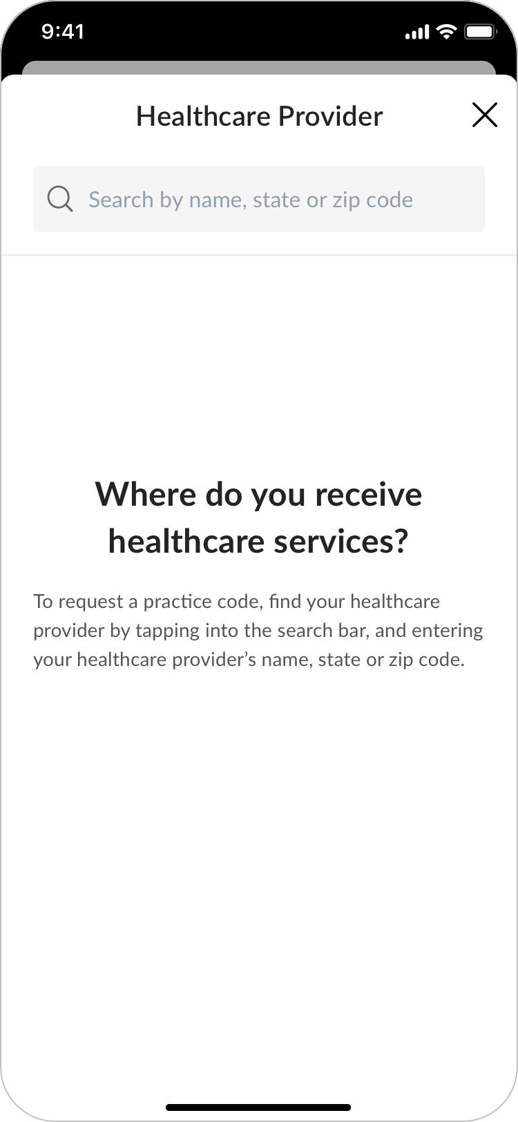 Search for provider