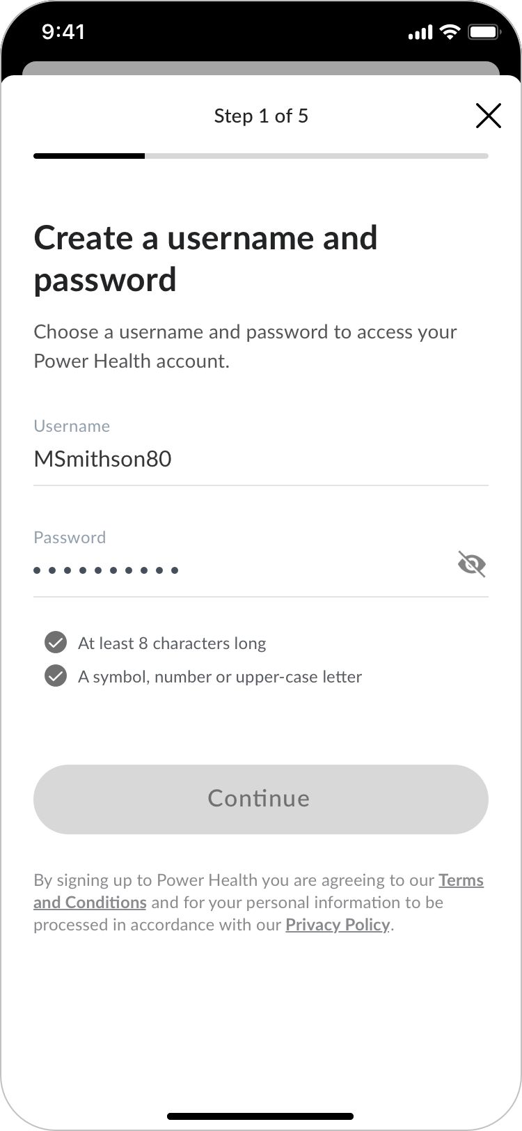 Username & password