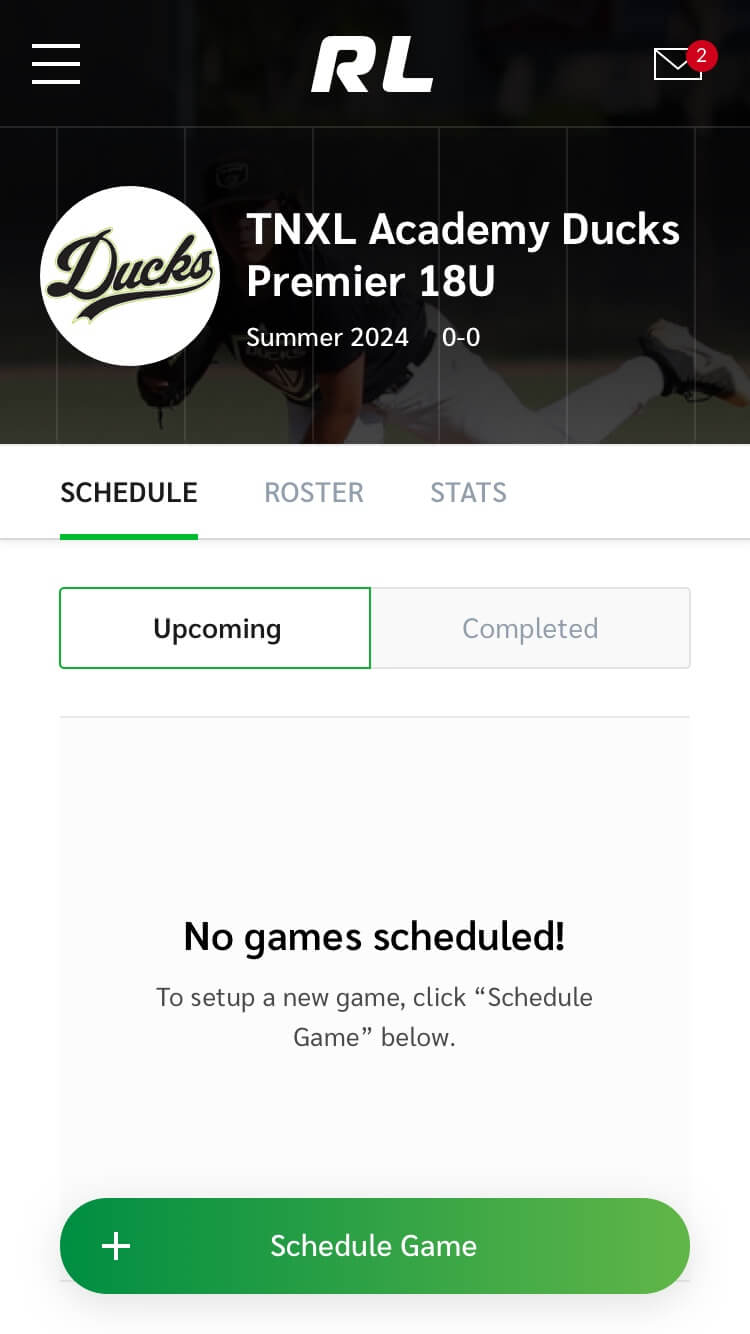 Team schedule empty