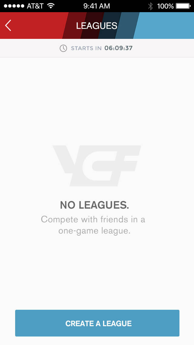 Create League Landing