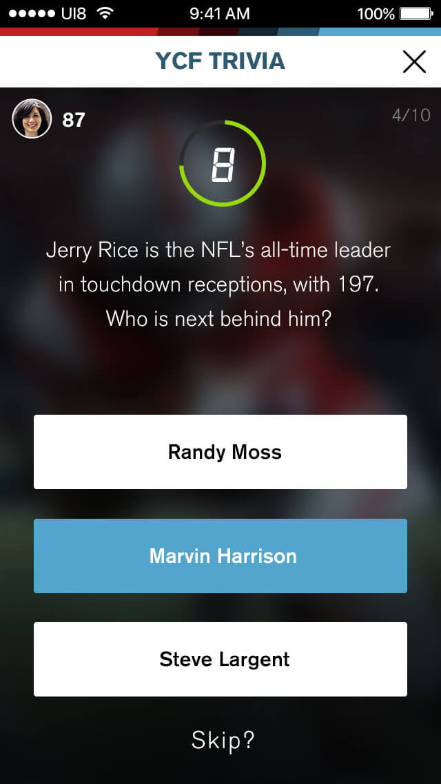 Trivia Selected Answer